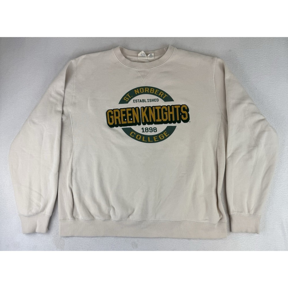 St Norbert College Crewneck Sweatshirt Sz XXL Blue‎ 84 Green Knights Embroidered